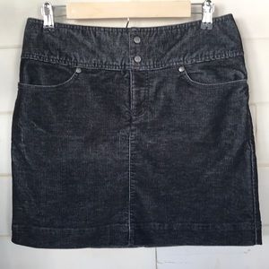 Athleta black corduroy mini skirt